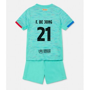 Barcelona Frenkie de Jong #21 Koszulka Trzecich Dziecięca 2023-24 Krótki Rękaw (+ Krótkie spodenki)